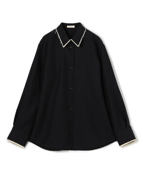 モヘヤリネン エンブロイダリーカッティングシャツ