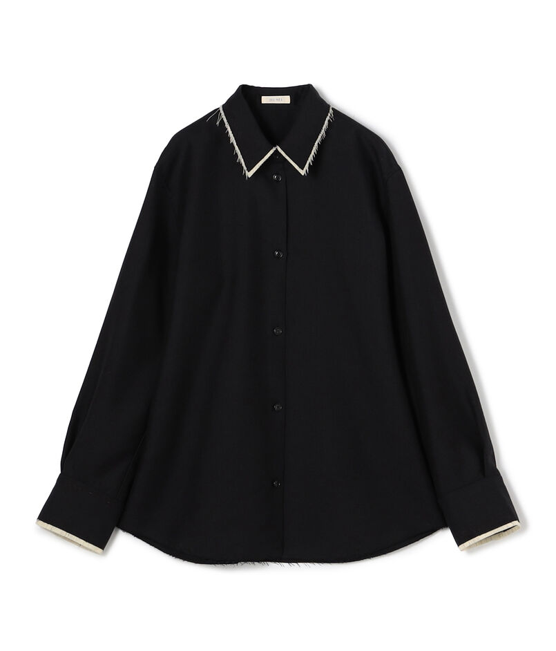 モヘヤリネン エンブロイダリーカッティングシャツ