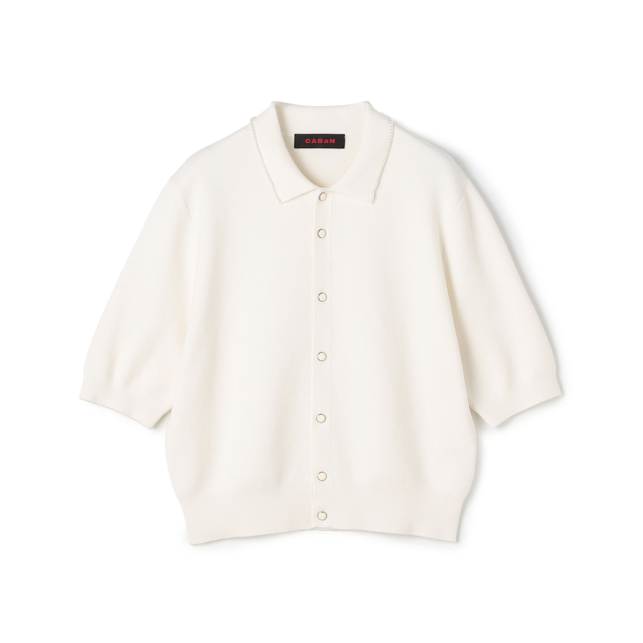 【美品】CABaN コットンカシミヤ パールポロカーディガン CABaN コットンカシミヤ パールポロカーディガン | CABaN