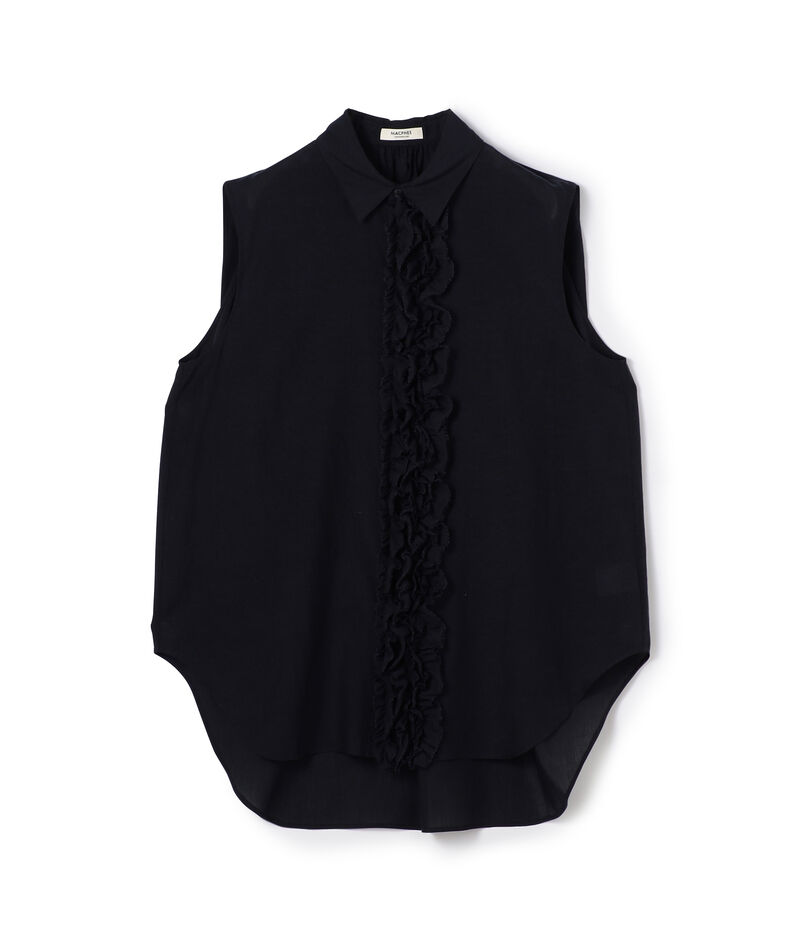 リヨセルローン フロントフリルブラウス