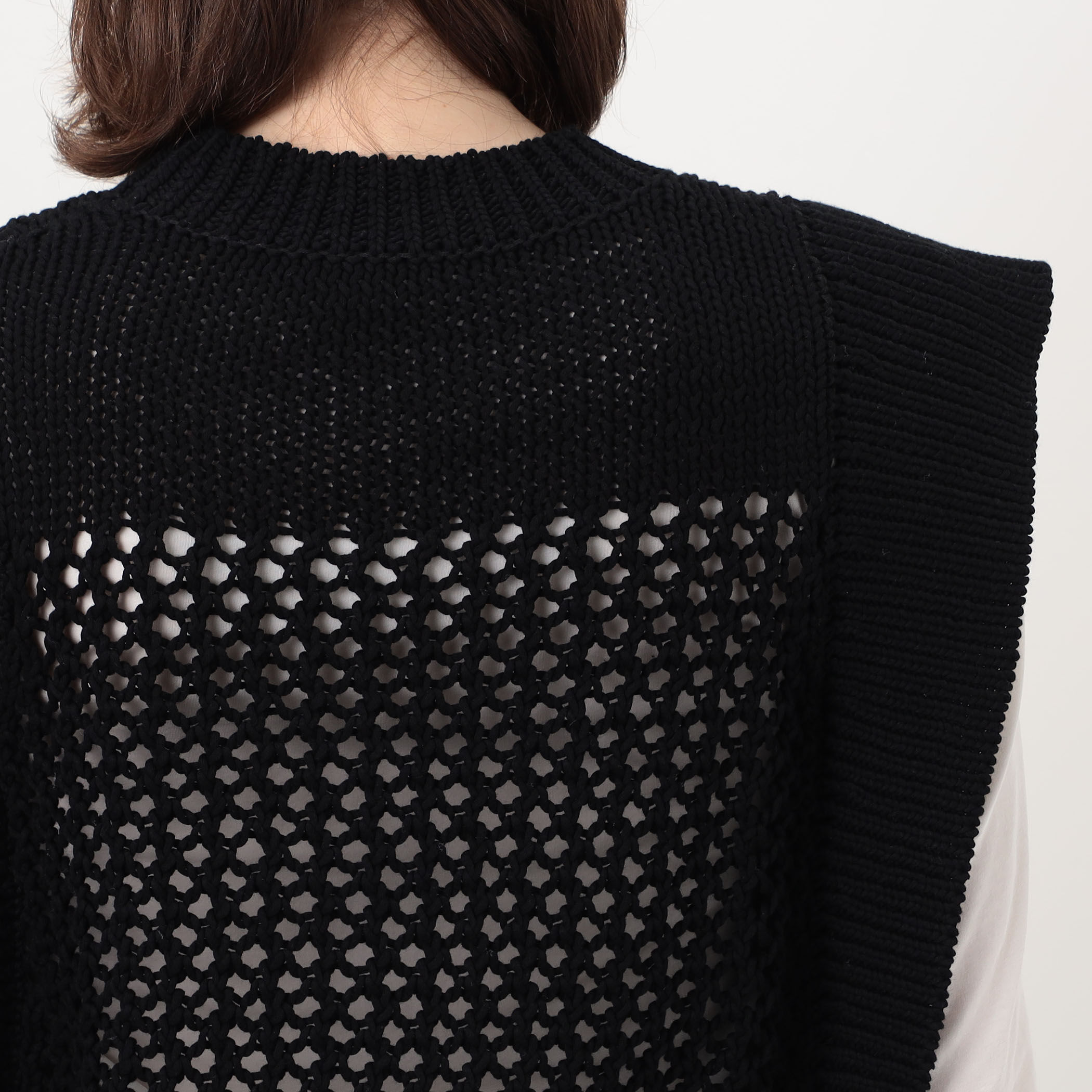 HYKE CROCHET SLEEVELESS KNIT クロシェ スリーブレスニット