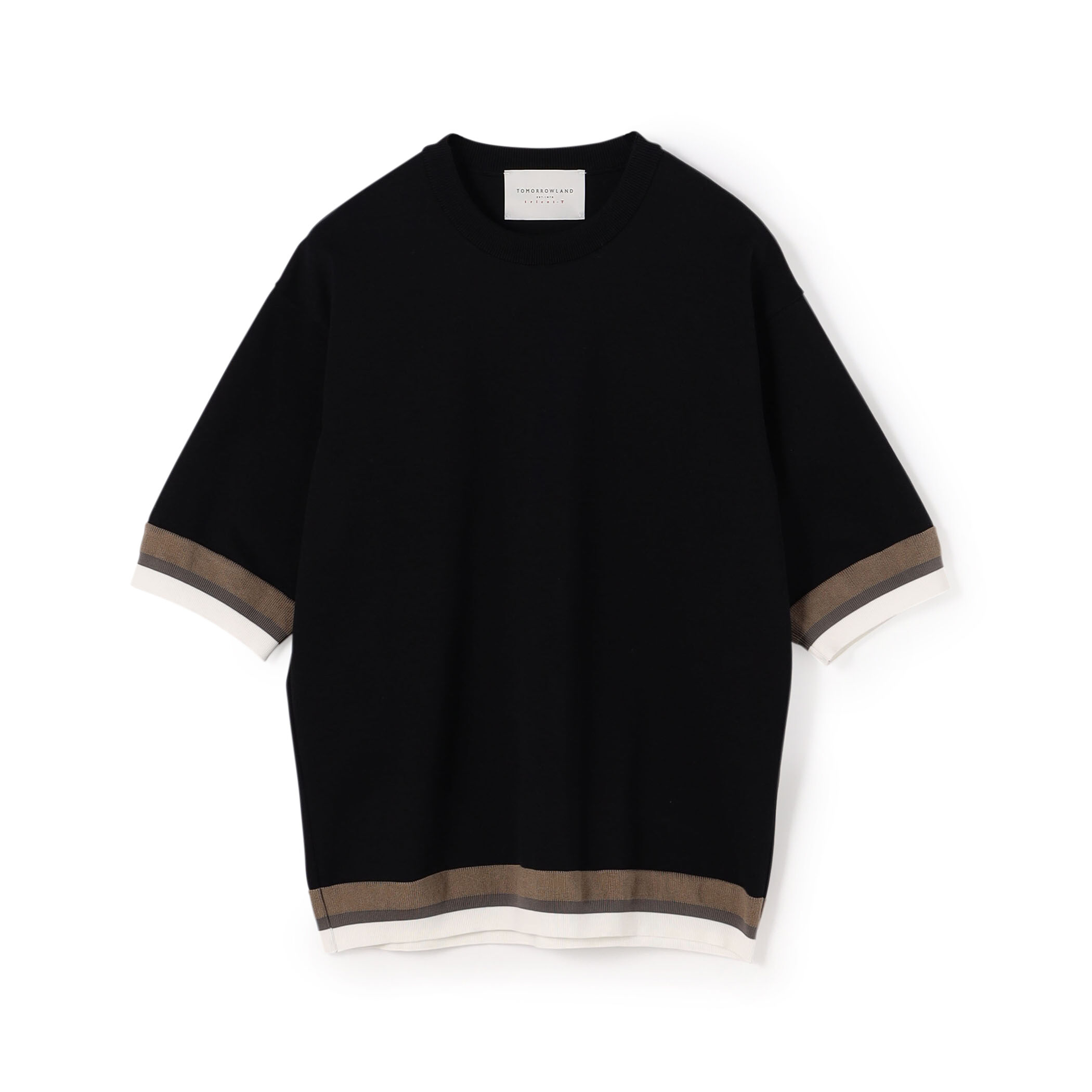 □TOMORROWLAND tricot リブライン ニットTシャツ