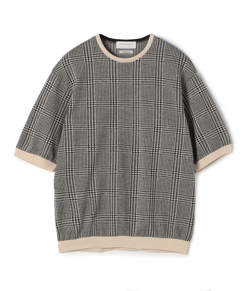 TOMORROWLAND tricot チェック柄 コットンハーフスリーブ ニット