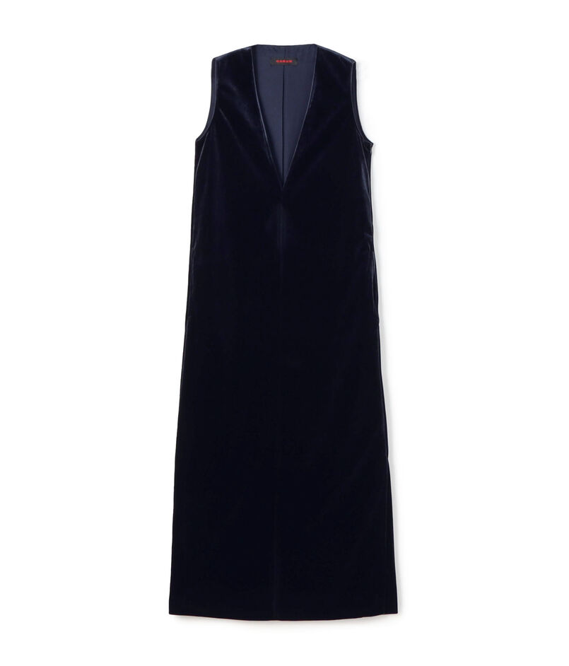 CABaN ソフトベロア Vネックロングワンピース