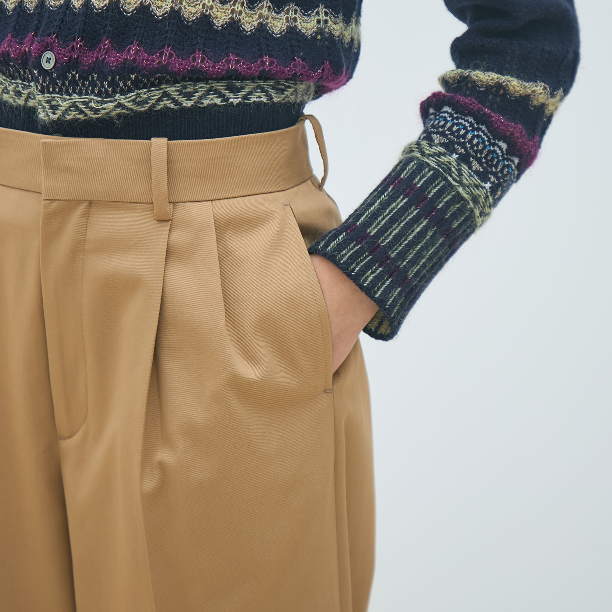 コットンチノ タックストレートパンツ｜トゥモローランド 公式通販