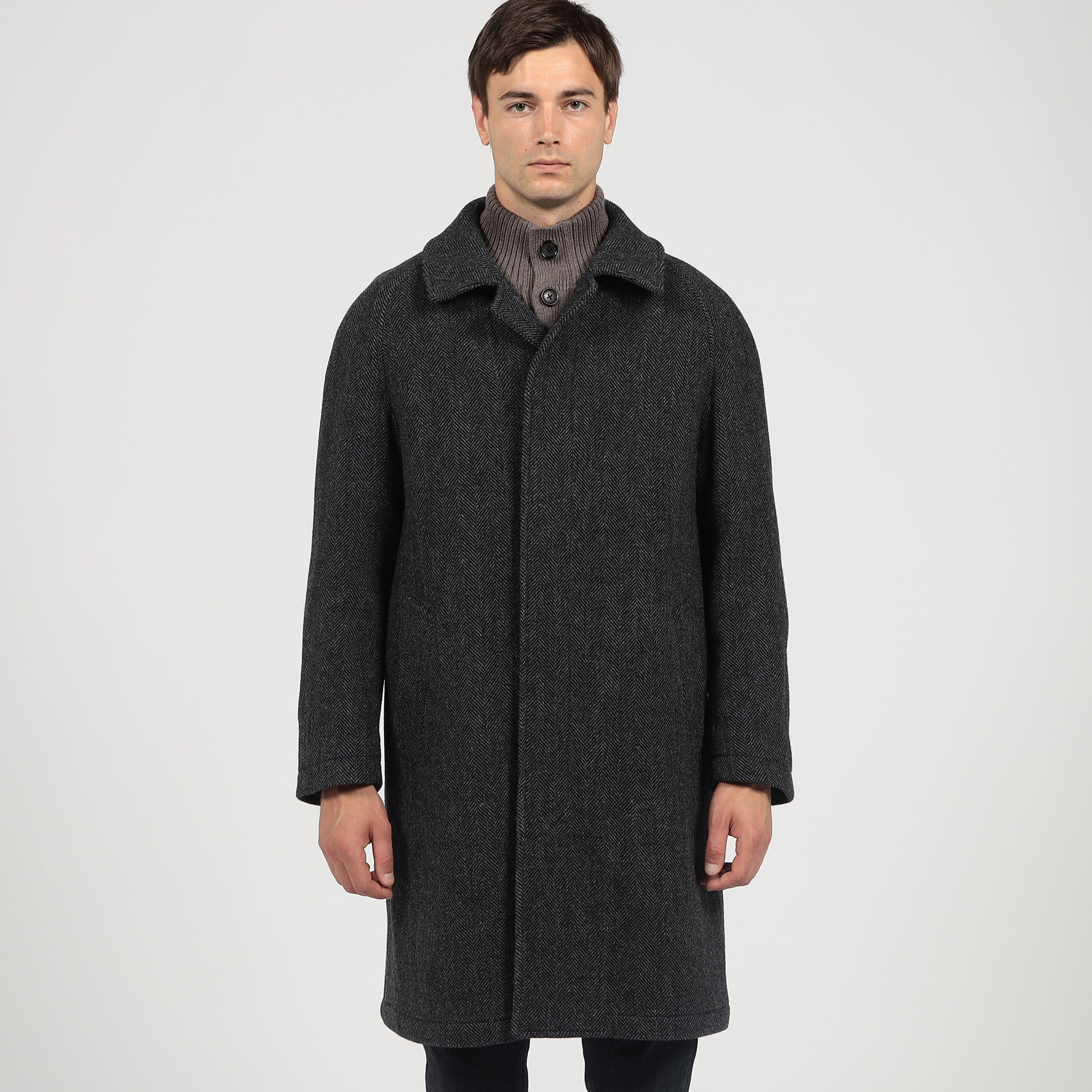 ブリティッシュウールツイード バルカラーコート ZANIERI