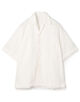 コットンブロード ステッチパターン オープンカラーハーフスリーブシャツ