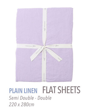 プレーンリネン フラットシーツ（セミダブル～ダブル）