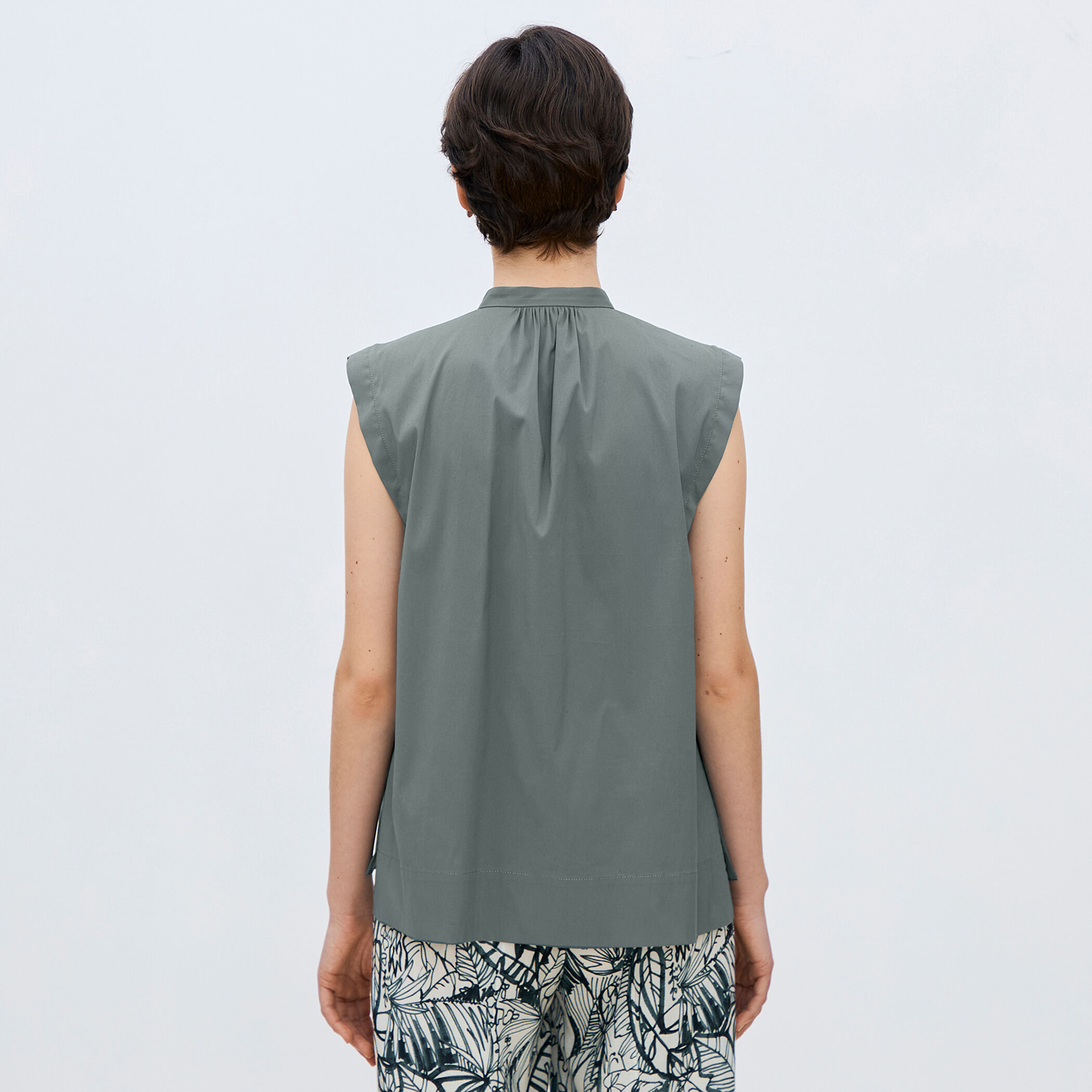 ドゥロワー 20SS ブラウス シャツ ノースリーブ リネン 36 S グレー ドゥロワー 20SS ブラウス シャツ ノースリーブ リネン 36 S グレー