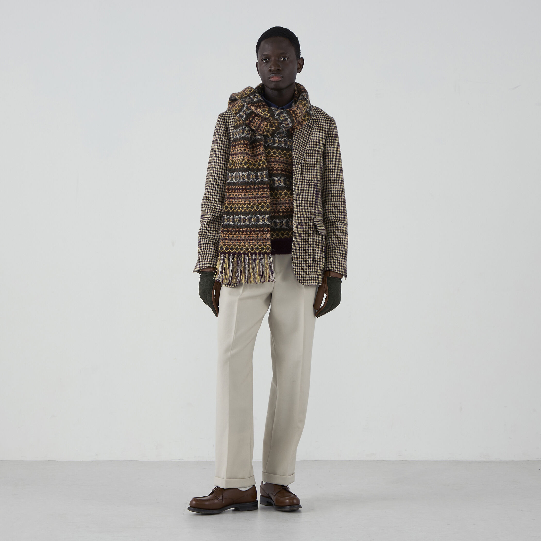 未使用✨A FERRETTI アルパカ　モヘヤ　ツイードジャケット ベビーアルパカツイード ハンティングジャケット DORMEUIL