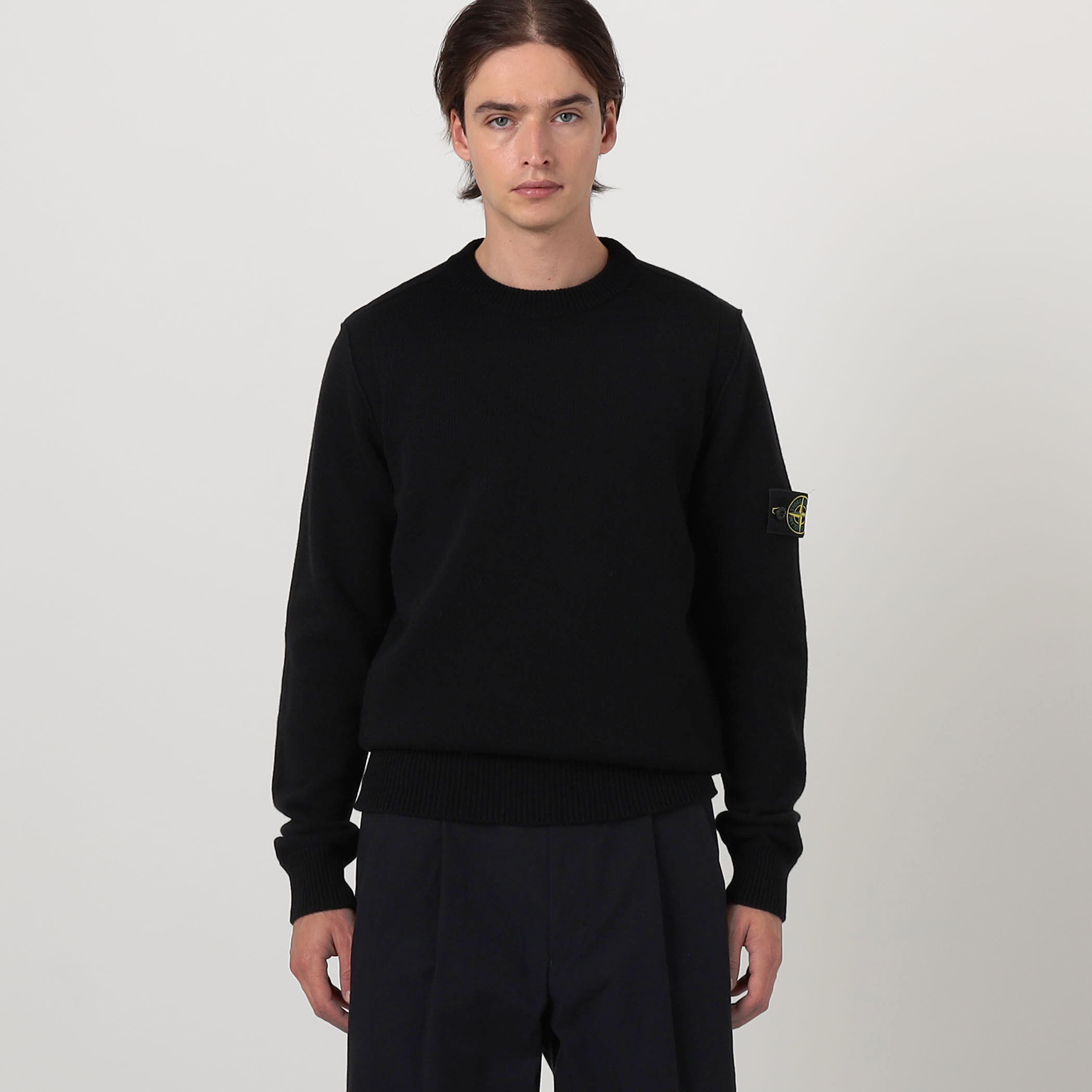 こ*ん様 STONE  クルーネックニット ブラック STONE ISLAND CREW NECK クルーネックプルオーバーニット
