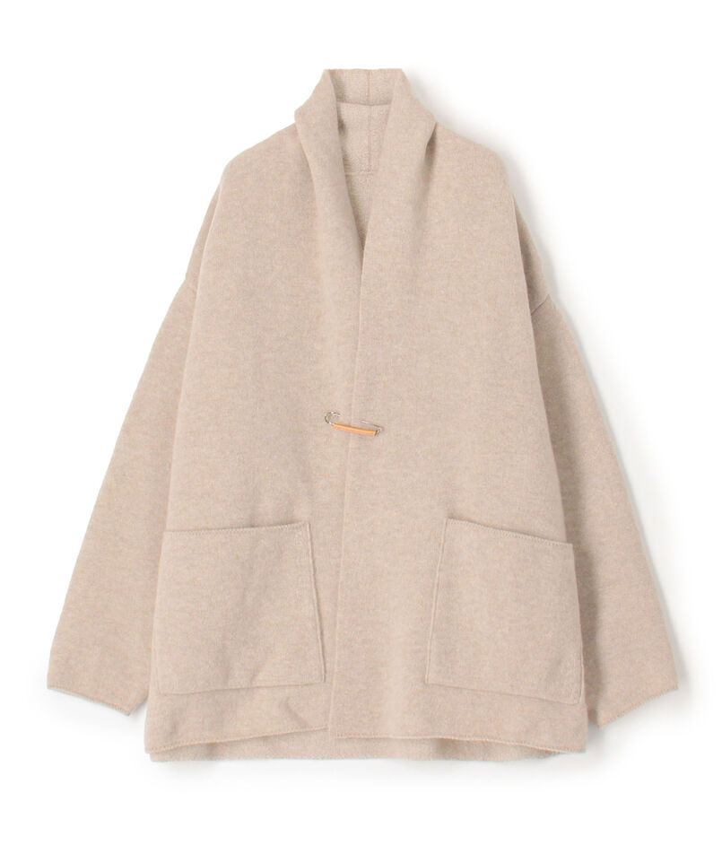 ウールダブルフェイスパイル ショールカラーショートコート