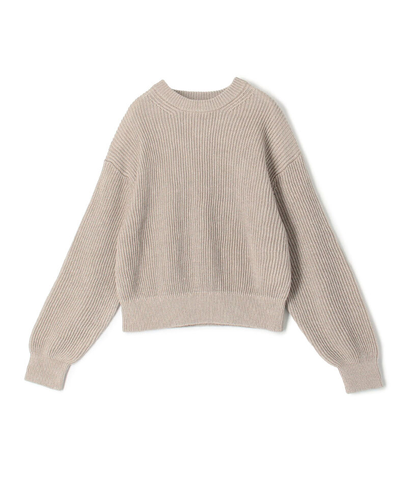 リネンフィッシャーマンズリブ クルーネックプルオーバー