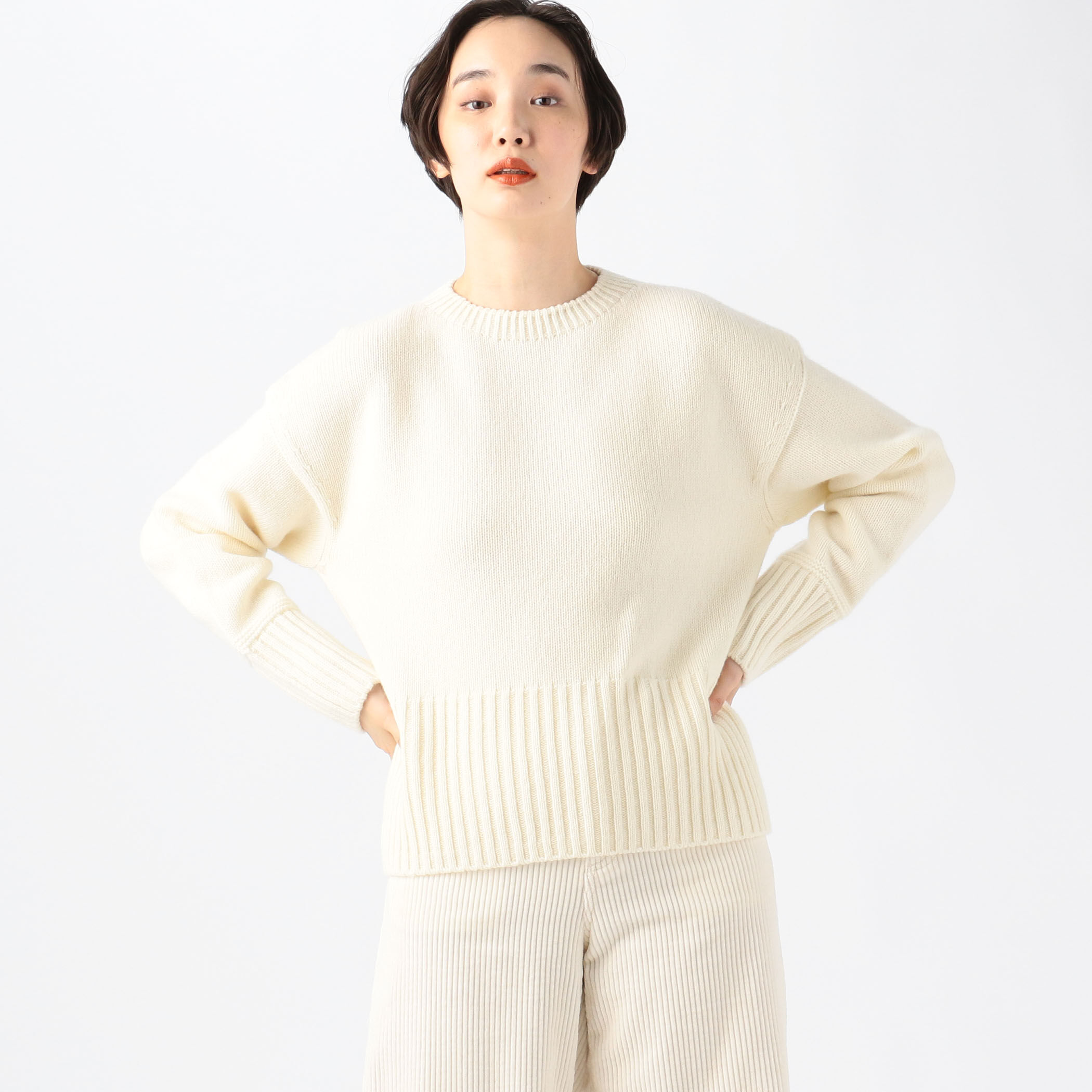 Theory 20ss クルーネックプルオーバーブラウス ベージュ トップス