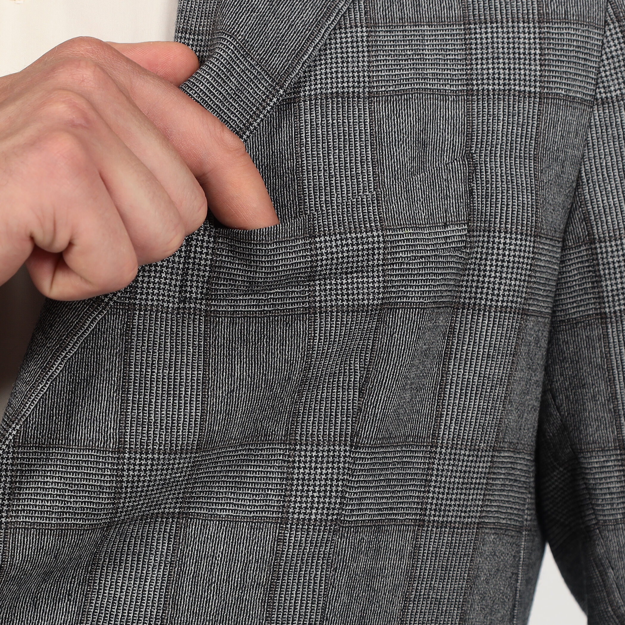 別注】TAGLIATORE ウールサキソニーチェック シングルブレステッド2B