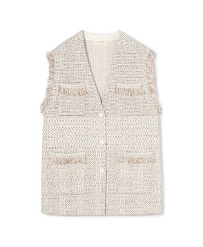 インレイパターン ニットジレ