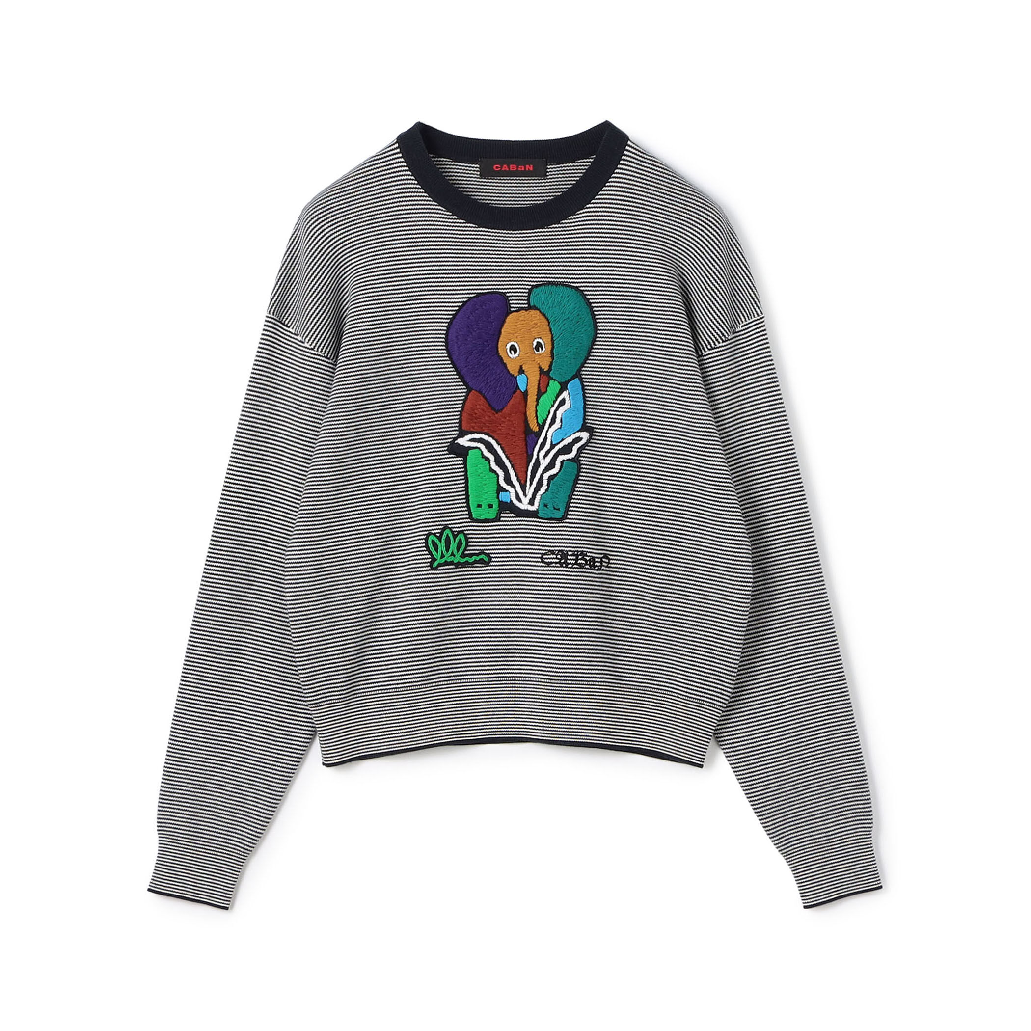 専用品CABaN Elephantエンブロイダリー クルーネックプルオーバー CABaN（キャバン） セーター ニット コットンカシミヤ Elephantエン