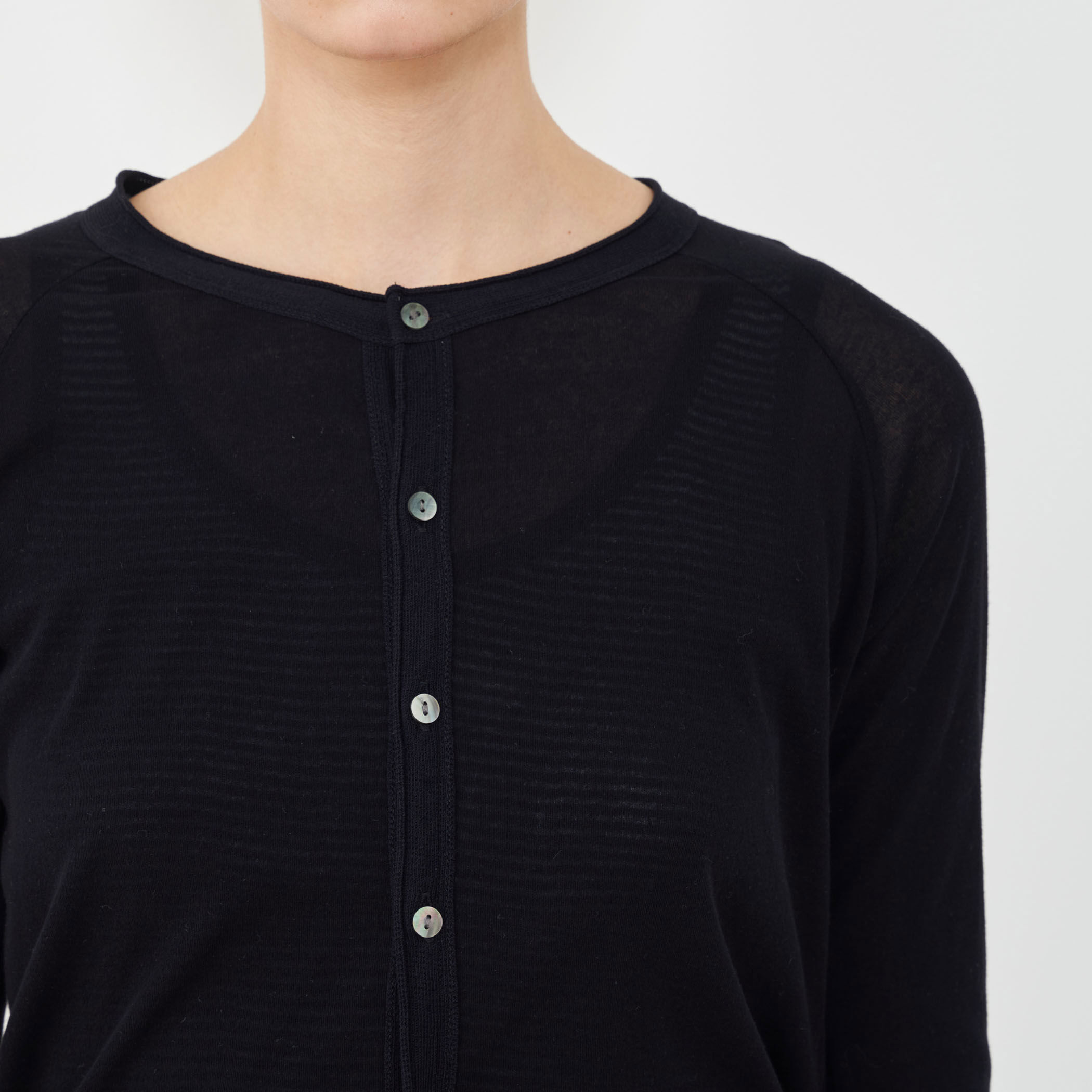 ガーゼフライスジャージー クルーネックカーディガン