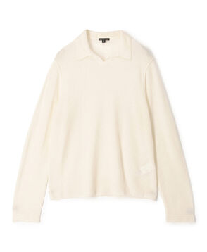 ソフトフェザーウェイトカシミヤ スキッパーポロニット MOKC3715