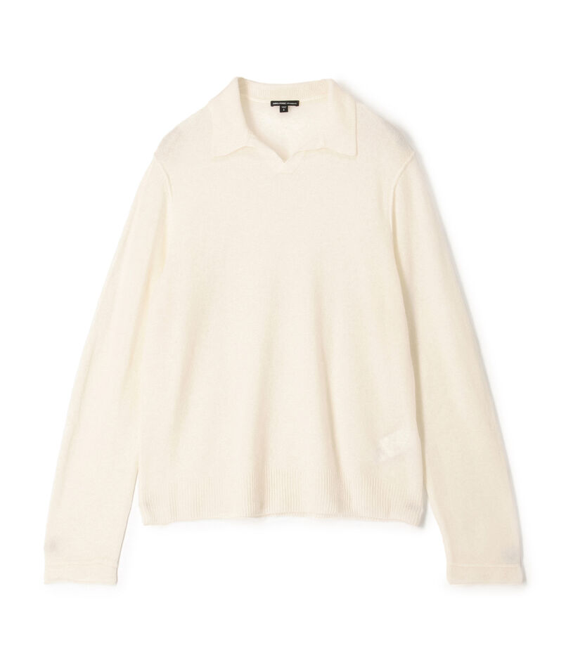 ソフトフェザーウェイトカシミヤ スキッパーポロニット MOKC3715 ソフトフェザーウェイトカシミヤ スキッパーポロニット MOKC3715