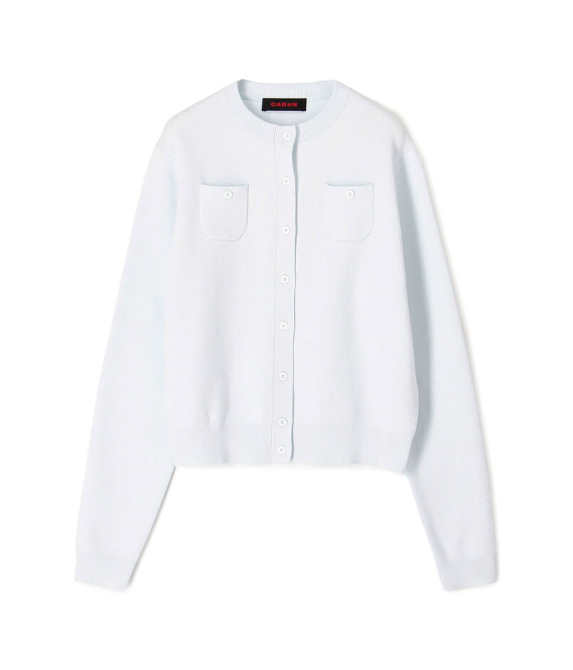 コットンカシミヤ クルーネックカーディガン