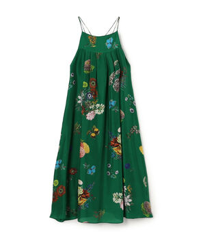 シルク BOUQUETプリント キャミソールワンピース