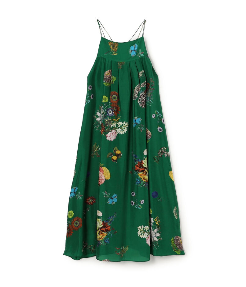 シルク BOUQUETプリント キャミソールワンピース