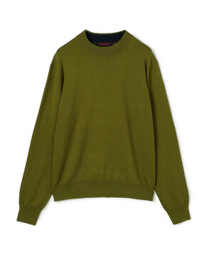 コットンカシミヤ プレーンモックネックプルオーバー