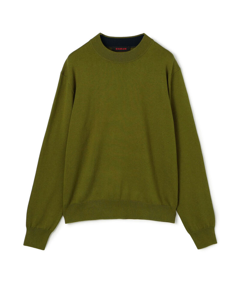 コットンカシミヤ プレーンモックネックプルオーバー