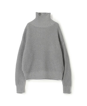 コットンカシミヤワッフル タートルネックプルオーバー