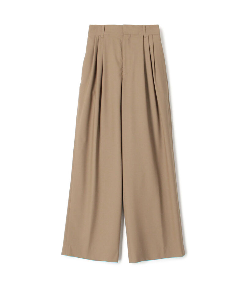 ウォッシャブルウール 3タックワイドパンツ