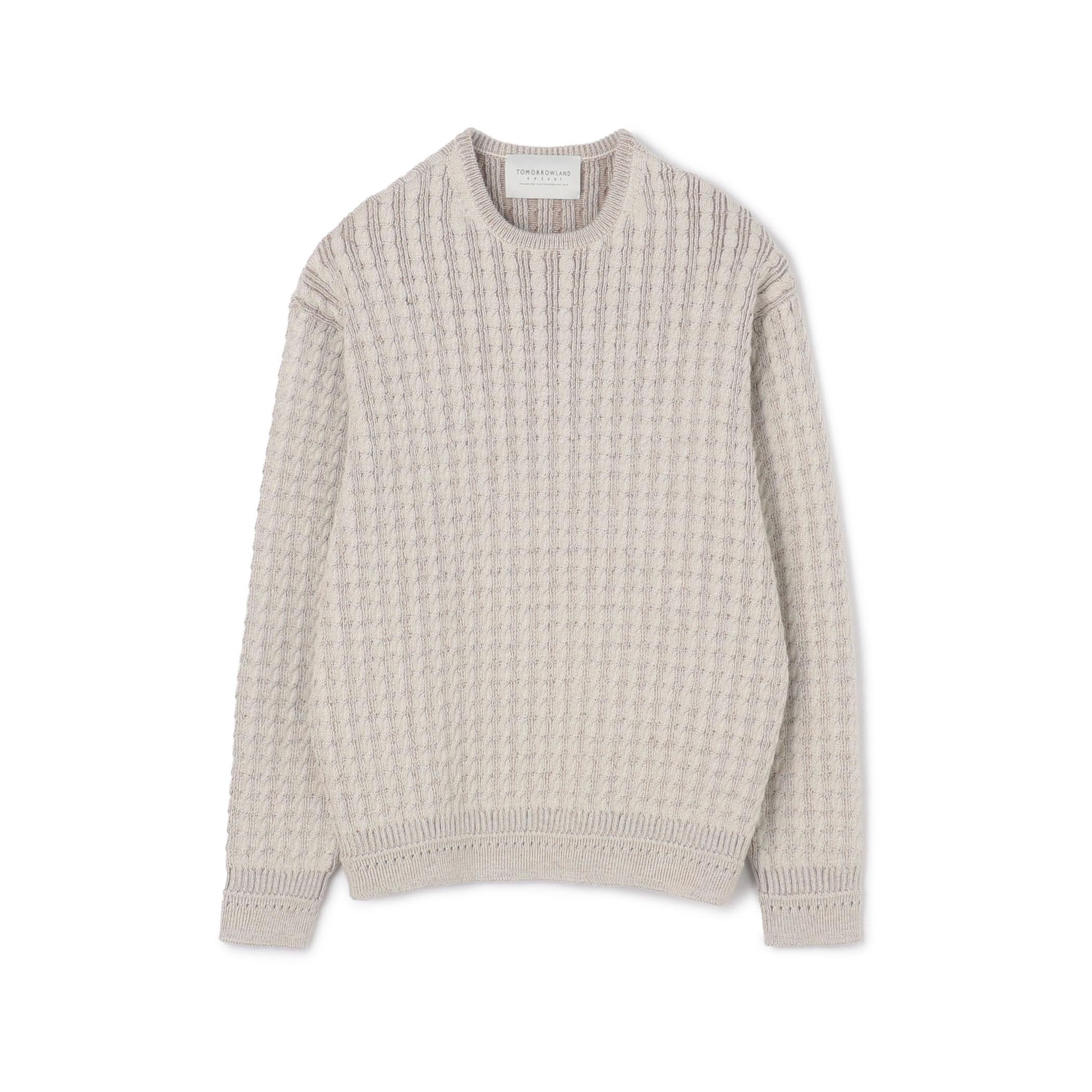 TOMORROWLAND tricot アルパカポリエステルケーブル クルーネックプル
