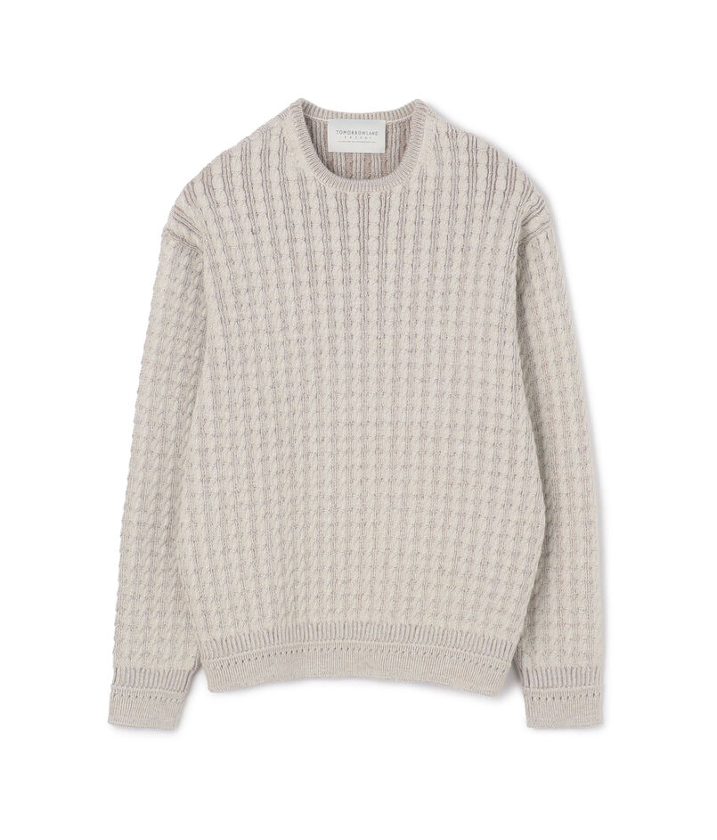TOMORROWLAND tricot アルパカポリエステルケーブル クルーネックプルオーバー