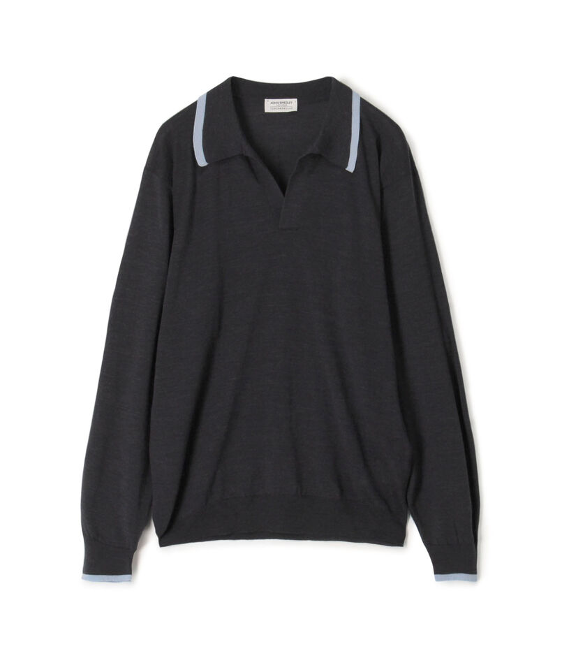 【別注】JOHN SMEDLEY ウール スキッパーネック ニット