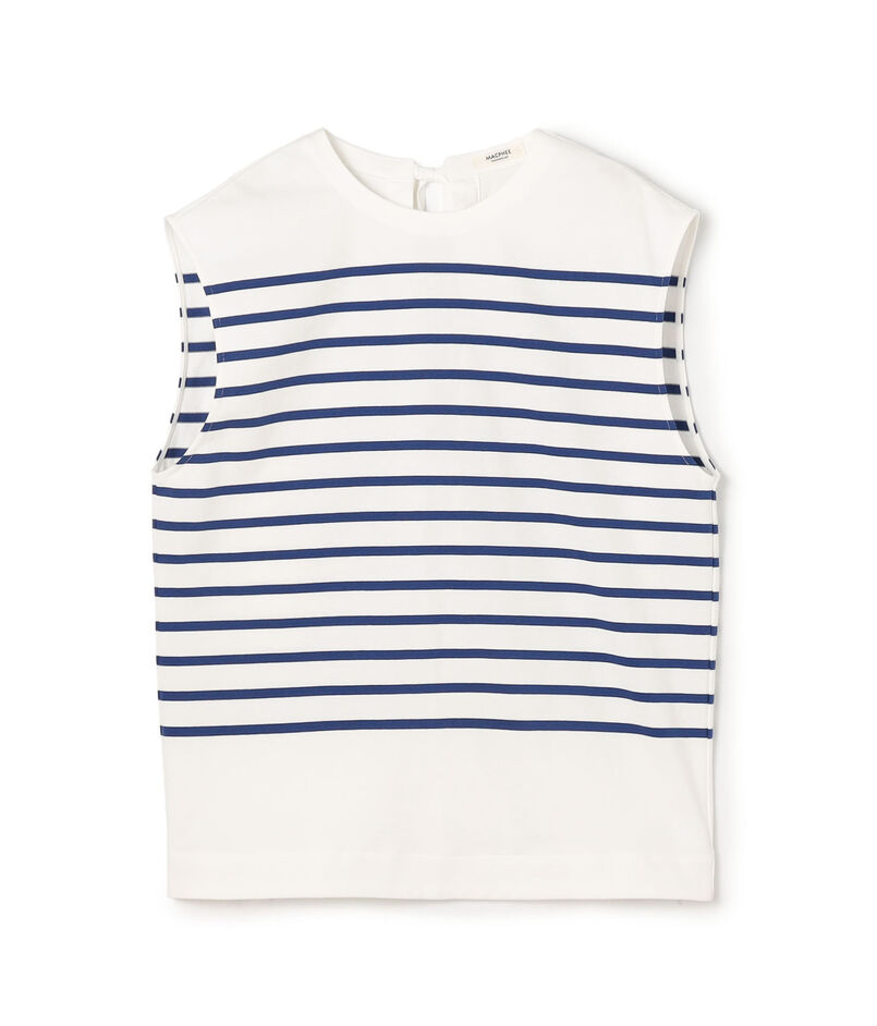 パネルボーダー ノースリーブプルオーバー