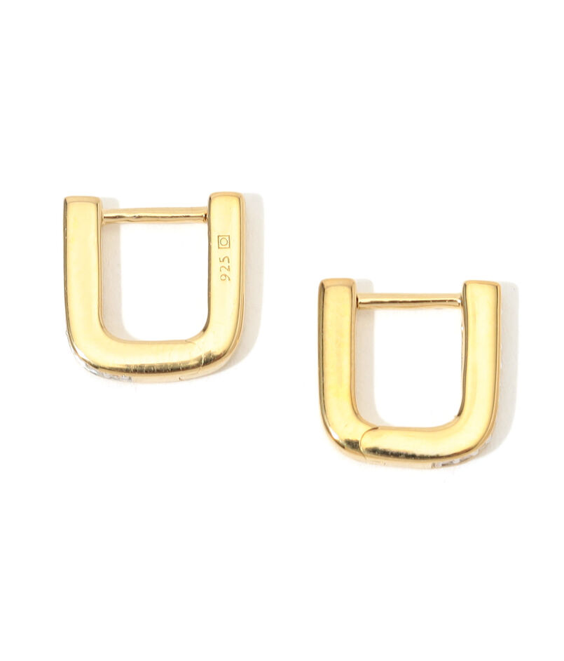 Otiumberg. Pave Edged Square フープピアス