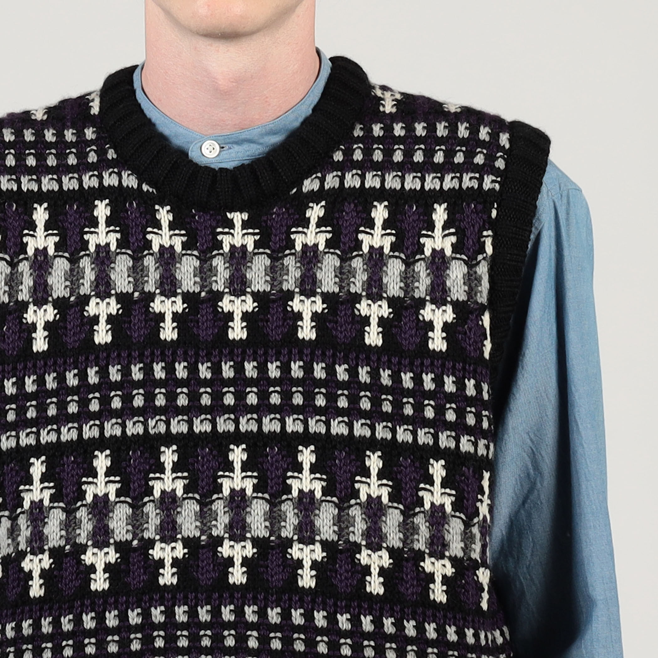 別注】Redeux メリノウールフェアアイル柄 クルーネックニットベスト
