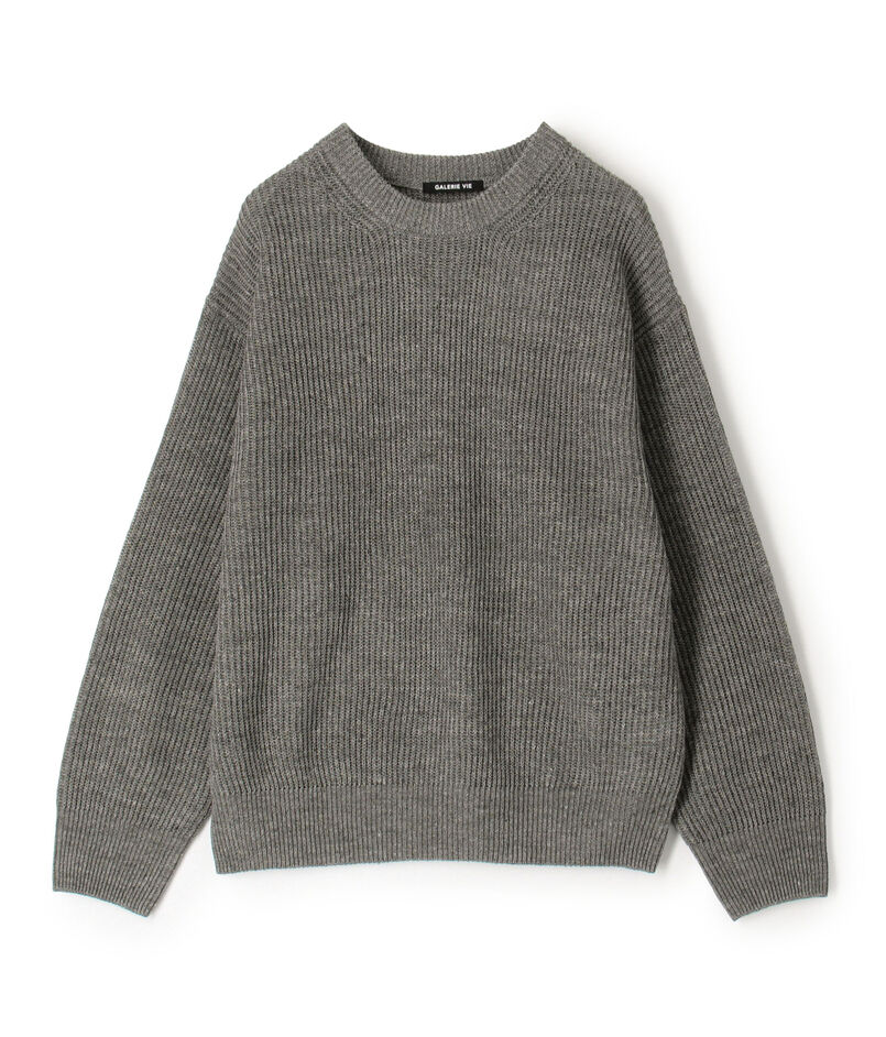リネンフィッシャーマンズリブ クルーネックプルオーバー