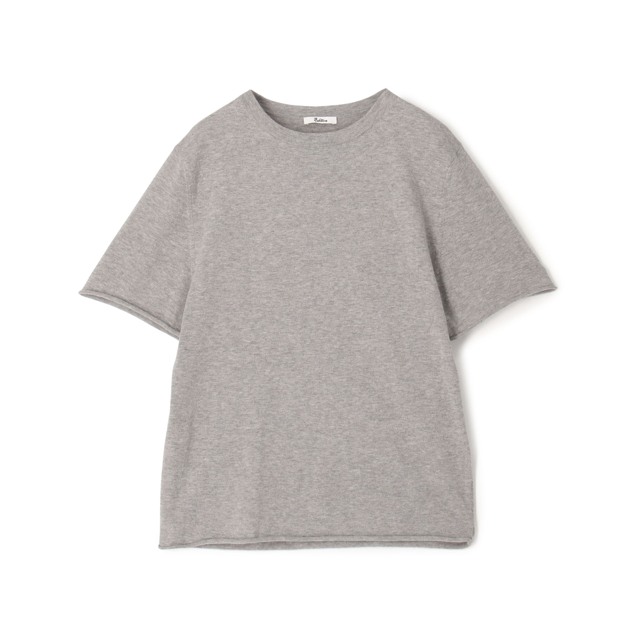 DRAWER ドゥロワー コットンカシミヤリブハーフスリーブニット 新品】DRAWER ドゥロワー コットンカシミヤリブハーフスリーブニット