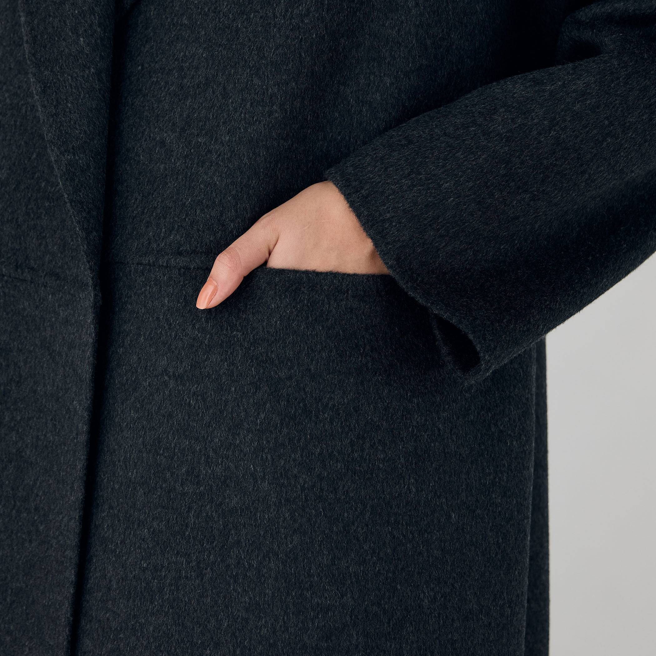 ダブルフェイスメルトンビーバー ウィングカラーコート