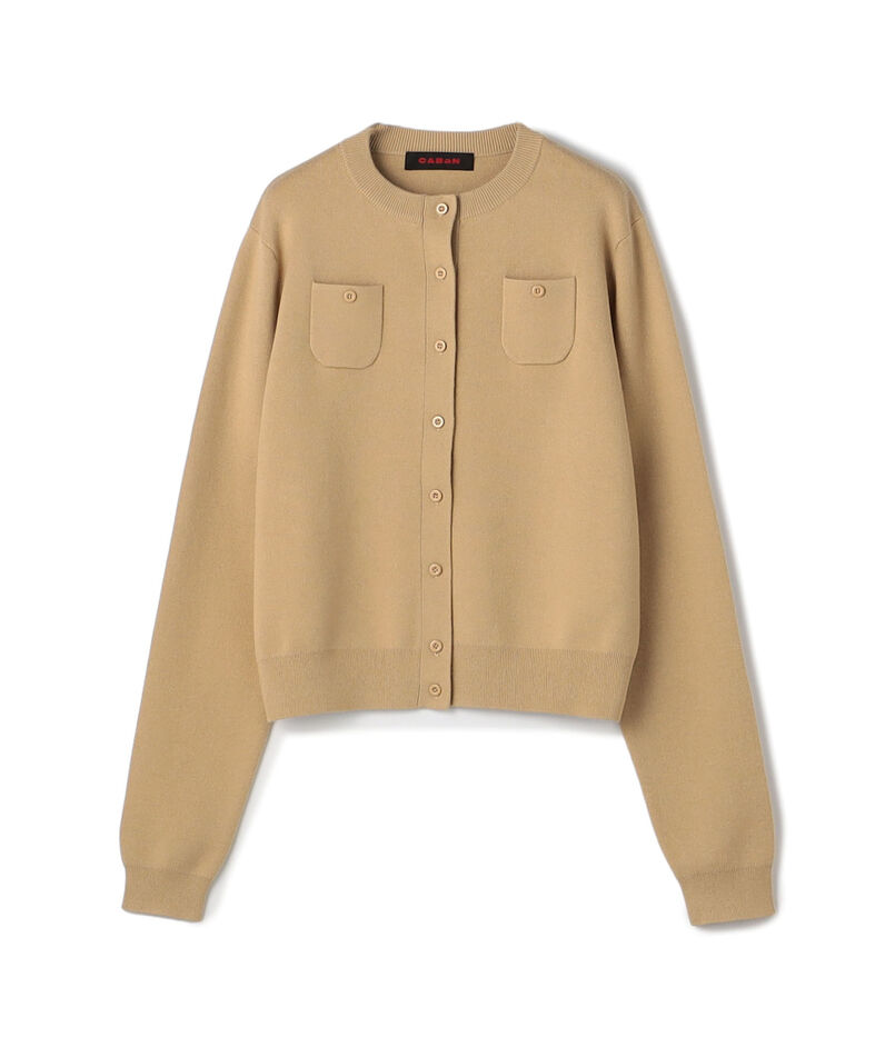 コットンカシミヤ クルーネックカーディガン