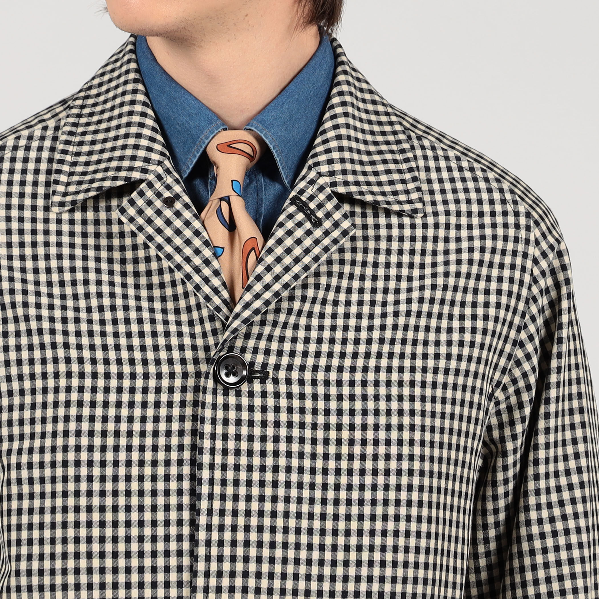 美品✨ カラーミンク クロップドショートコート ブルー 裏地総柄 ジャケット セール】 エコミンクショート コート （その他アウター）｜自由