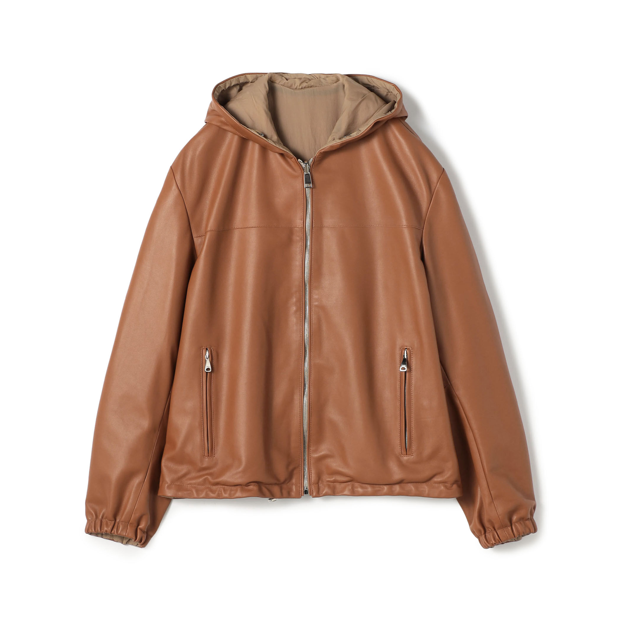 別注】EMMETI LUCA ラムレザー リバーシブルフーデッドブルゾン