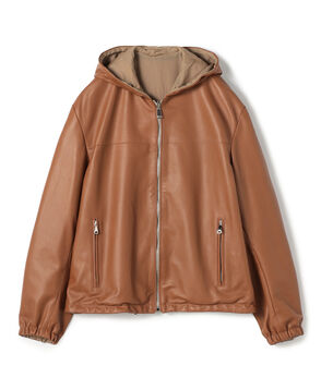 【別注】EMMETI LUCA ラムレザー リバーシブルフーデッドブルゾン