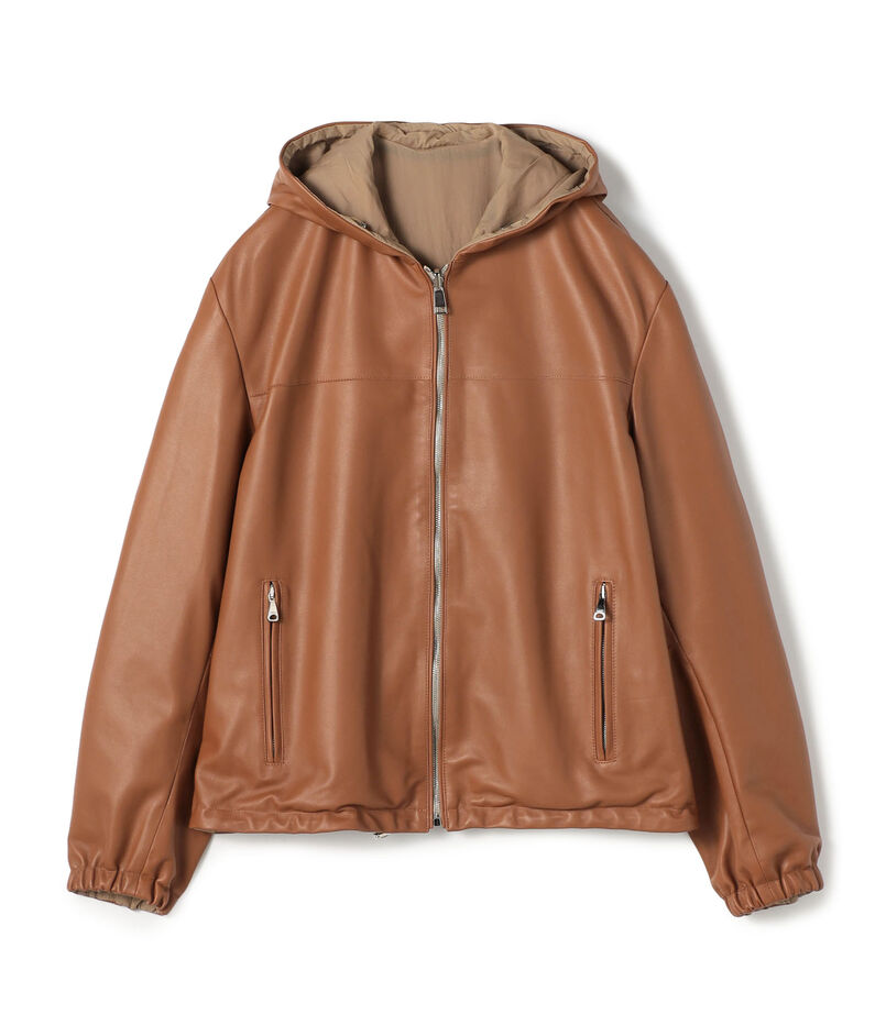 【別注】EMMETI LUCA ラムレザー リバーシブルフーデッドブルゾン