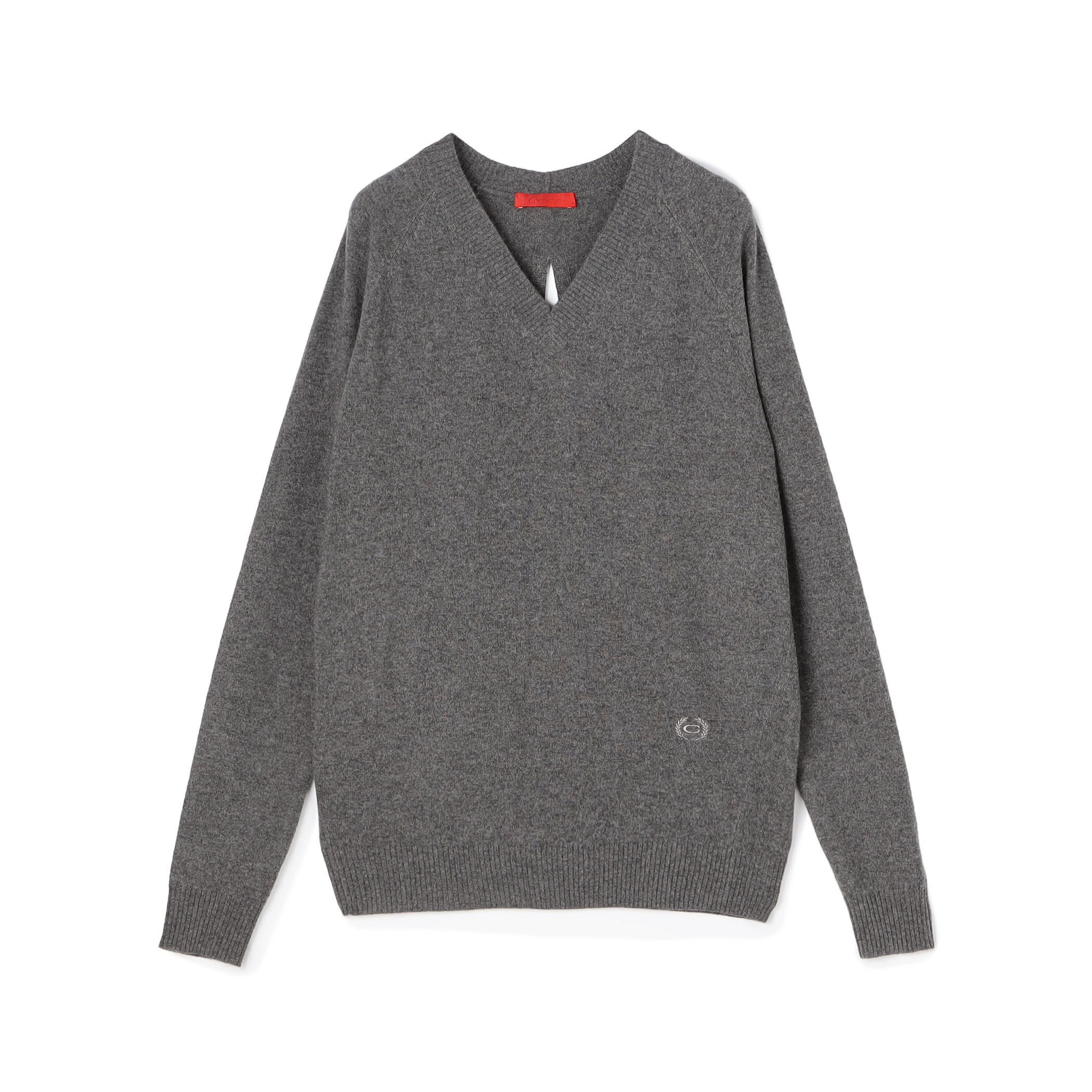 62250 ツアーディビジョン　Ｖネックセーター　グレー　サイズO Commission DOUBLE FRONT KNIT バックオープン Vネックニット