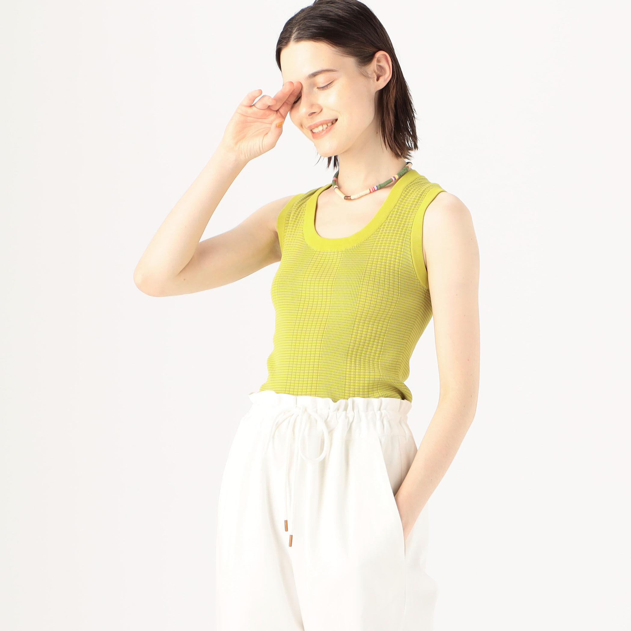 CABaN tomorrowland リブ ノースリーブプルオーバーDブラウン