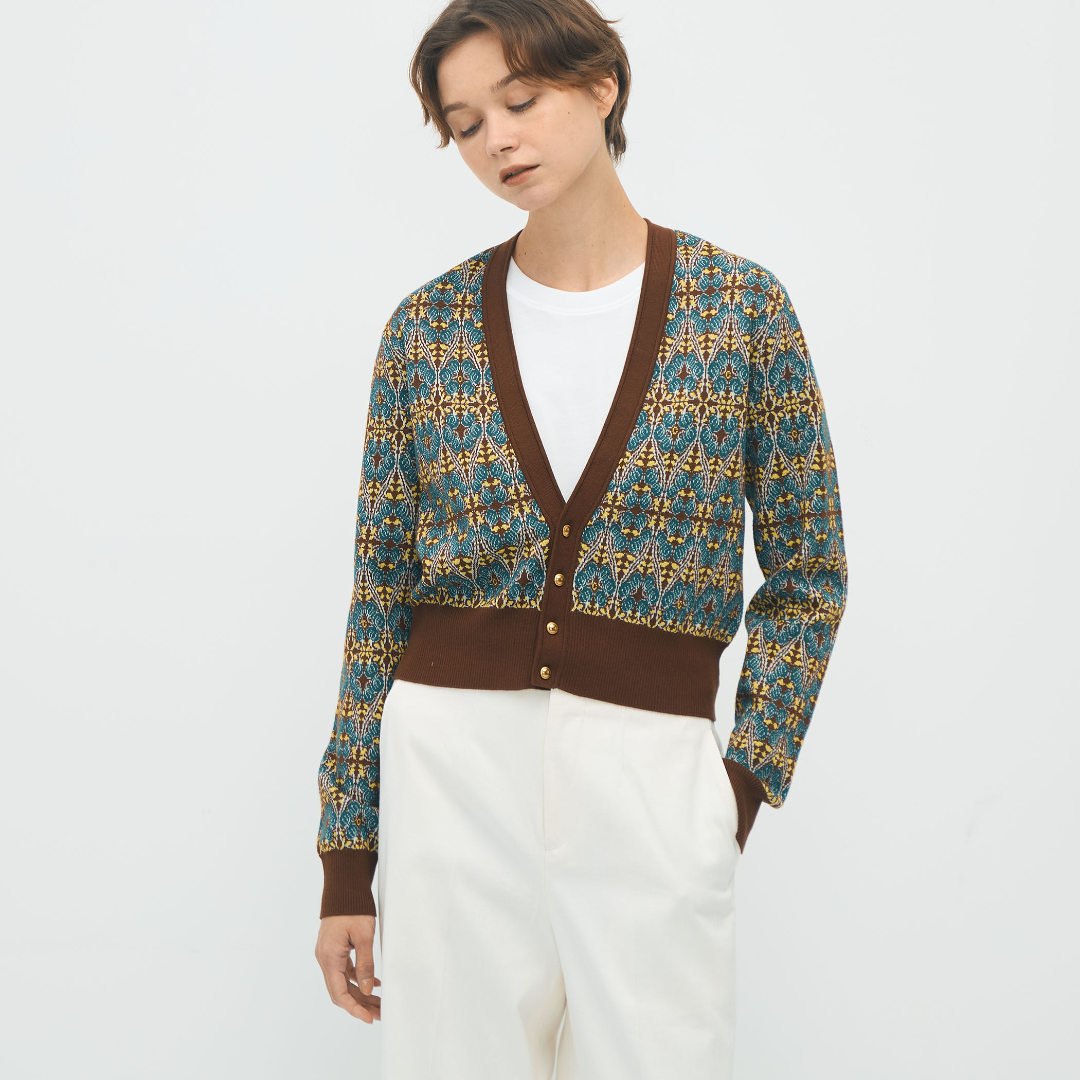 キャバン CABaN プルーカーディガンストレッチ（S） CABaN コットンカシミヤストレッチ Vネックカーディガン