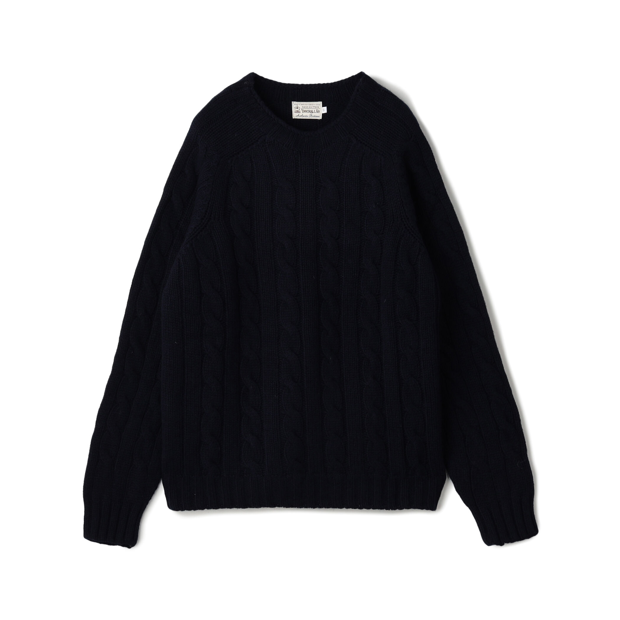 INVERALLAN ウールケーブル クルーネックプルオーバーニット