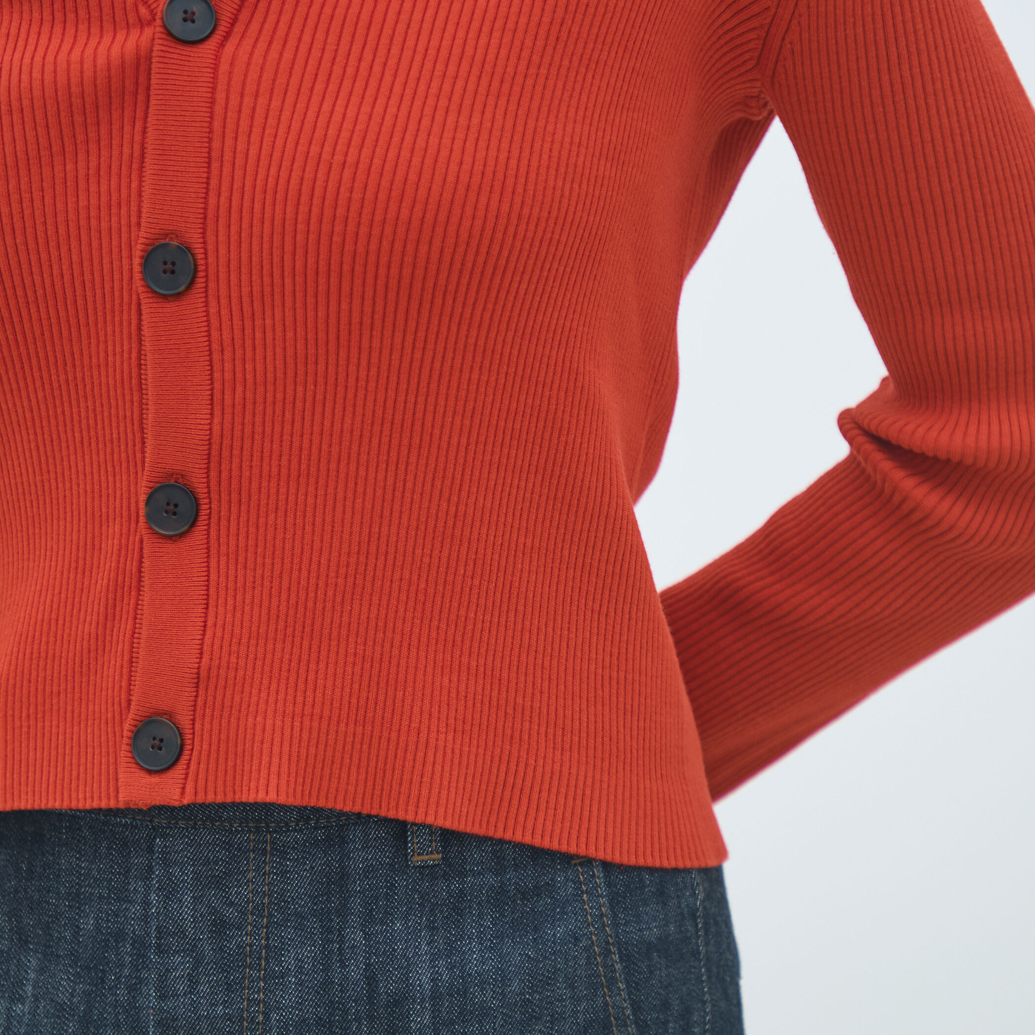 コットンリブ Vネックカーディガン｜トゥモローランド 公式通販